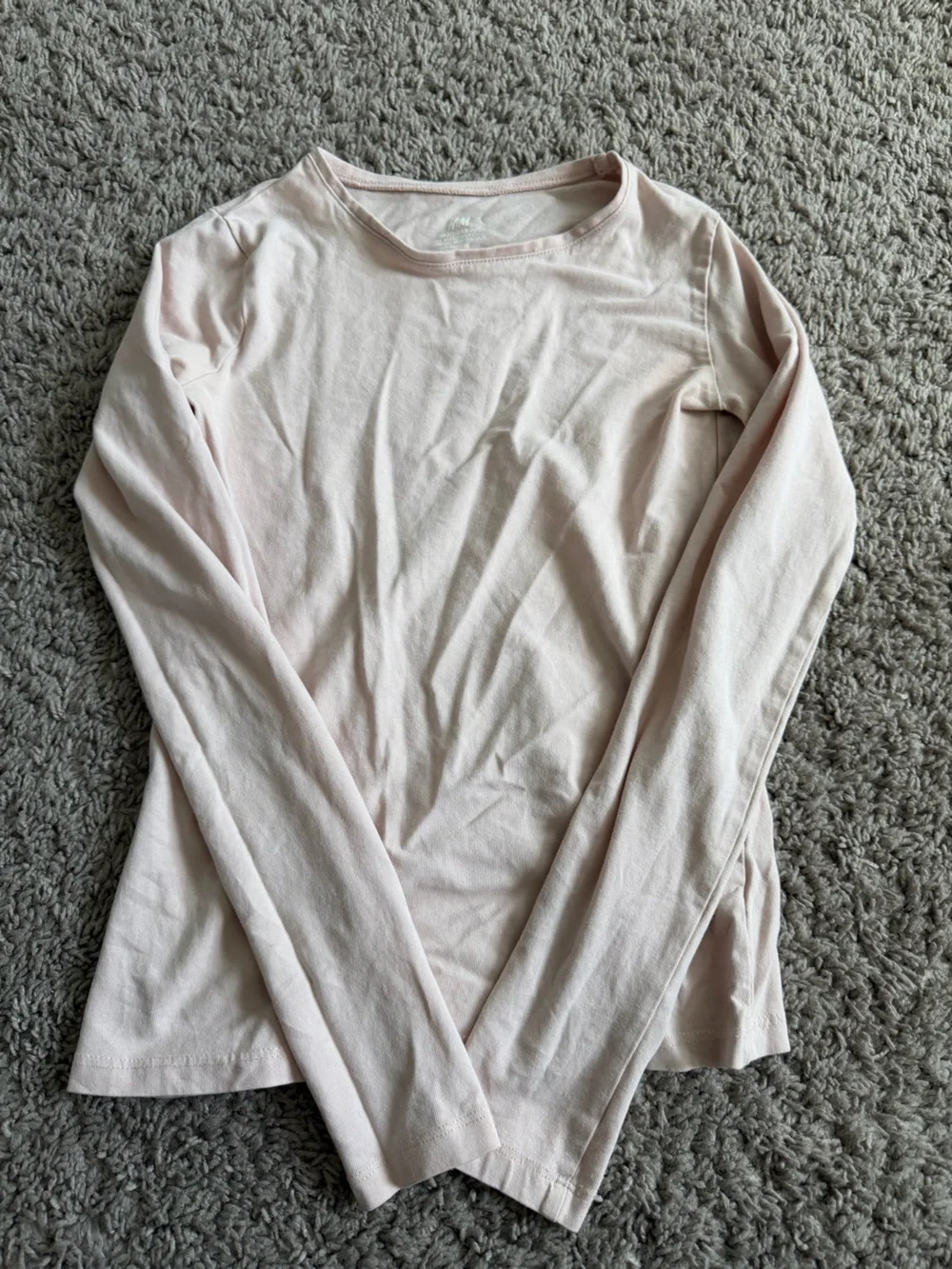 H&M Light Pink Long Sleeve Cotton Top